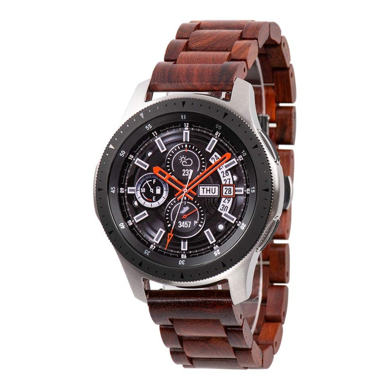 Kinobo Band 22mm Compatible With Samsung Galaxy Watch 3 45mm / Gear S3 Frontier Smartwatch 46mm Lightweight Wood Watchband Quick Release Strap Replacement Bracelet Wristband (Sandalwood-22MM) - Image 4
